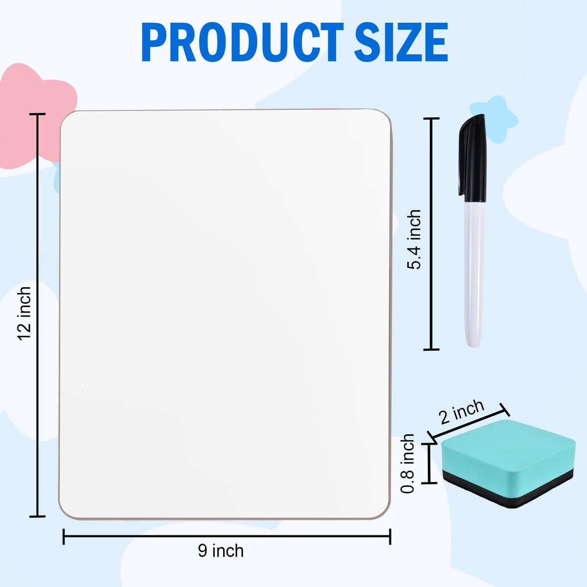 COYMOS 26 Pack Small Dry Erase Boards Classroom Pack 12 x 9 Inch Double Sided Mini White Boards Dry Erase LapBoards for Teacher Supplies with 26 Erasers and 26 Markers