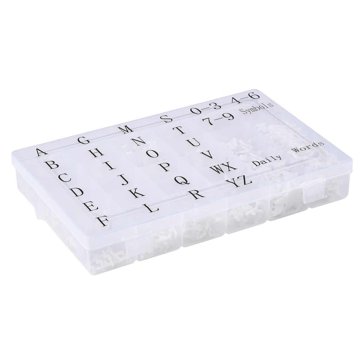 3/4 Inch Letters for Felt Letter Board, Pre-Cut 715 Pieces Including Characters, Numbers, Symbols, Daily Words with Sorting Tray for Changeable Plastic Message Boards