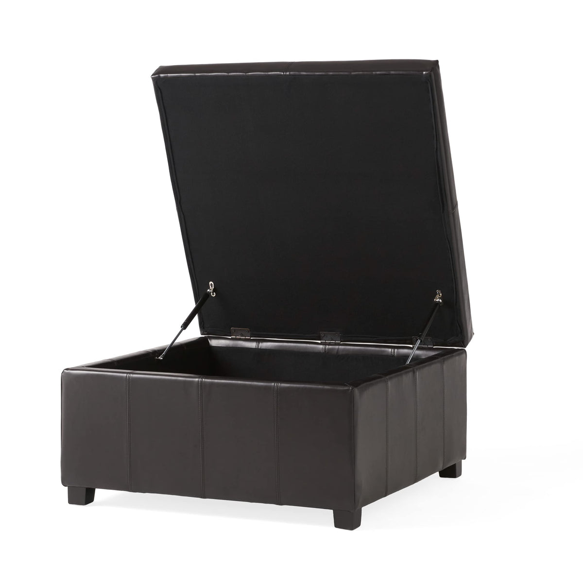 Christopher Knight Home Living Berkeley Brown Leather Square Storage Ottoman, Espresso
