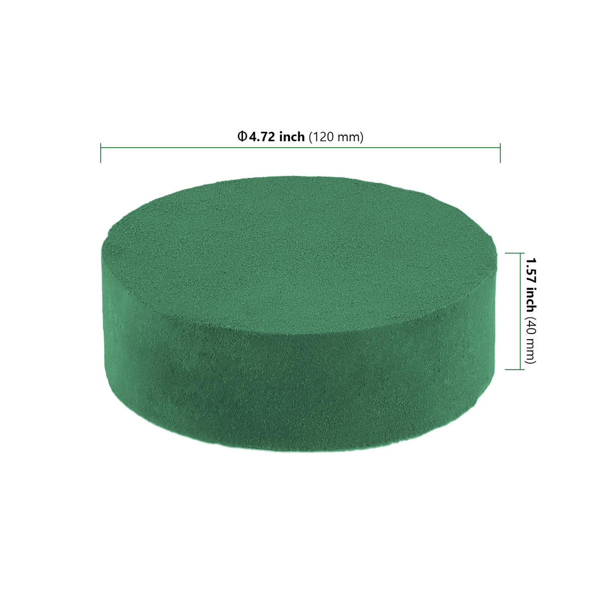 HAKZEON 20 PCS Round Floral Foam Blocks 4.7 Inch, Green Wet Dry Flower Foam for Artificial and Fresh Flower Arrangements Craft