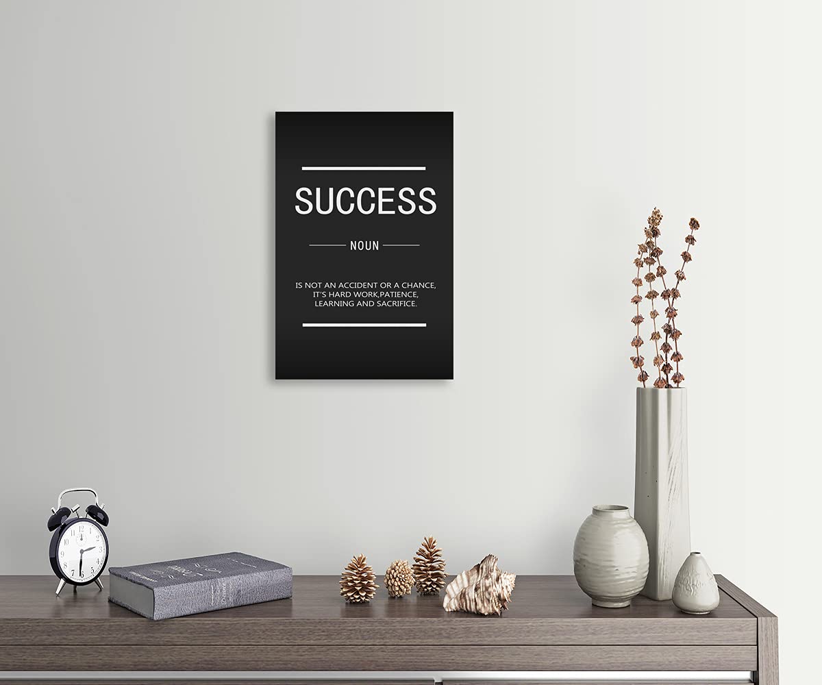 Inspirational Success Wall Art Motivational Entrepreneur Quotes Canvas Print Poster Framed Wooden Artwork Home Office Decoration[12''W X 18''H]