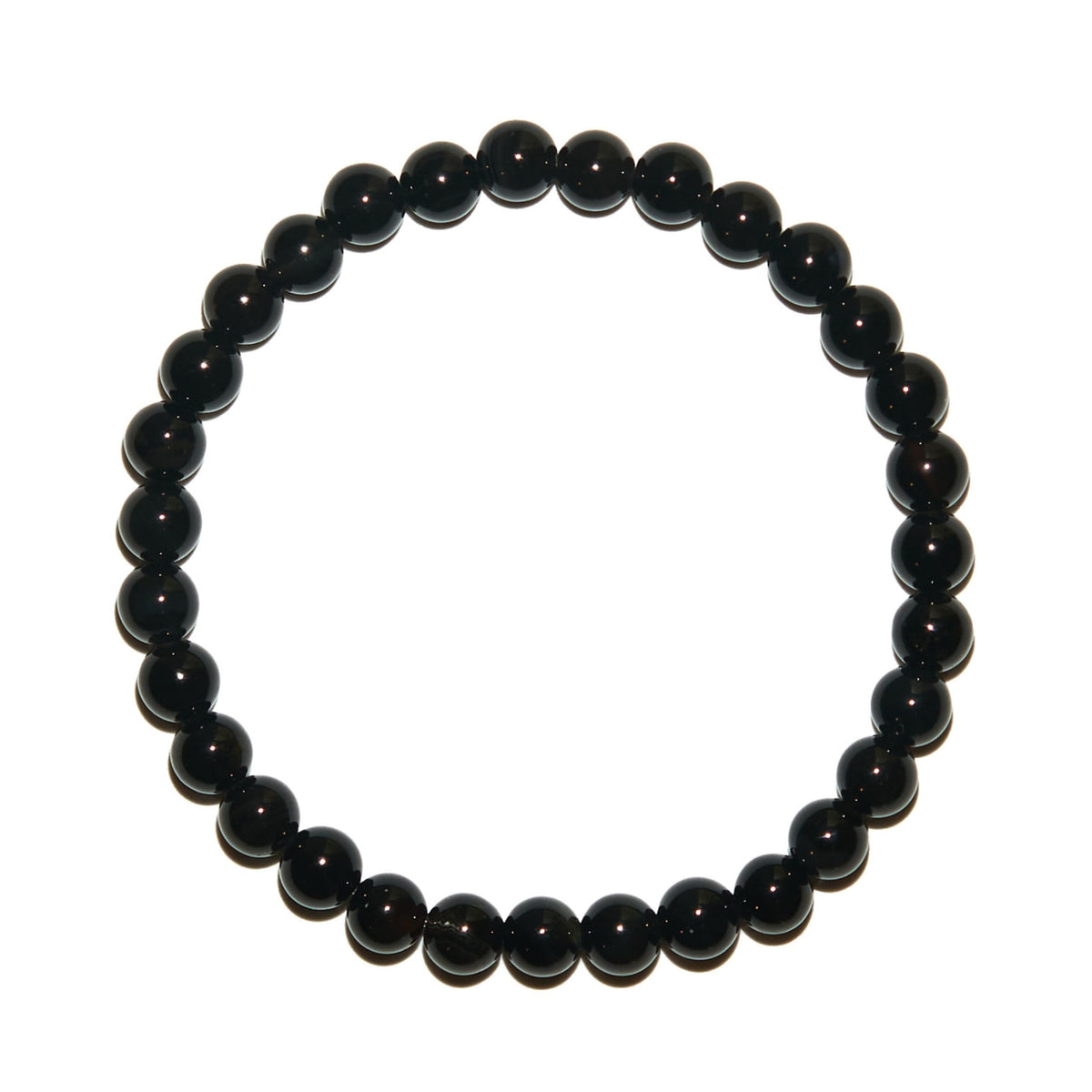 BANANE LAB Black Onyx Bracelet for Men Women 6mm - Real Natural Crystal Bead Stretch Bracelets - Standard 6.5" Wrist Fit with DIY Repair Kit (Elastic String & Extra Beads) - Classic Healing Jewelry