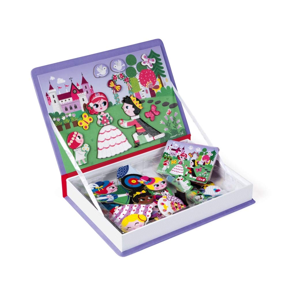 Janod MagnetiBook 63 pc Magnetic Princess Costumes Dress Up Game - Ages 3+ - J02725