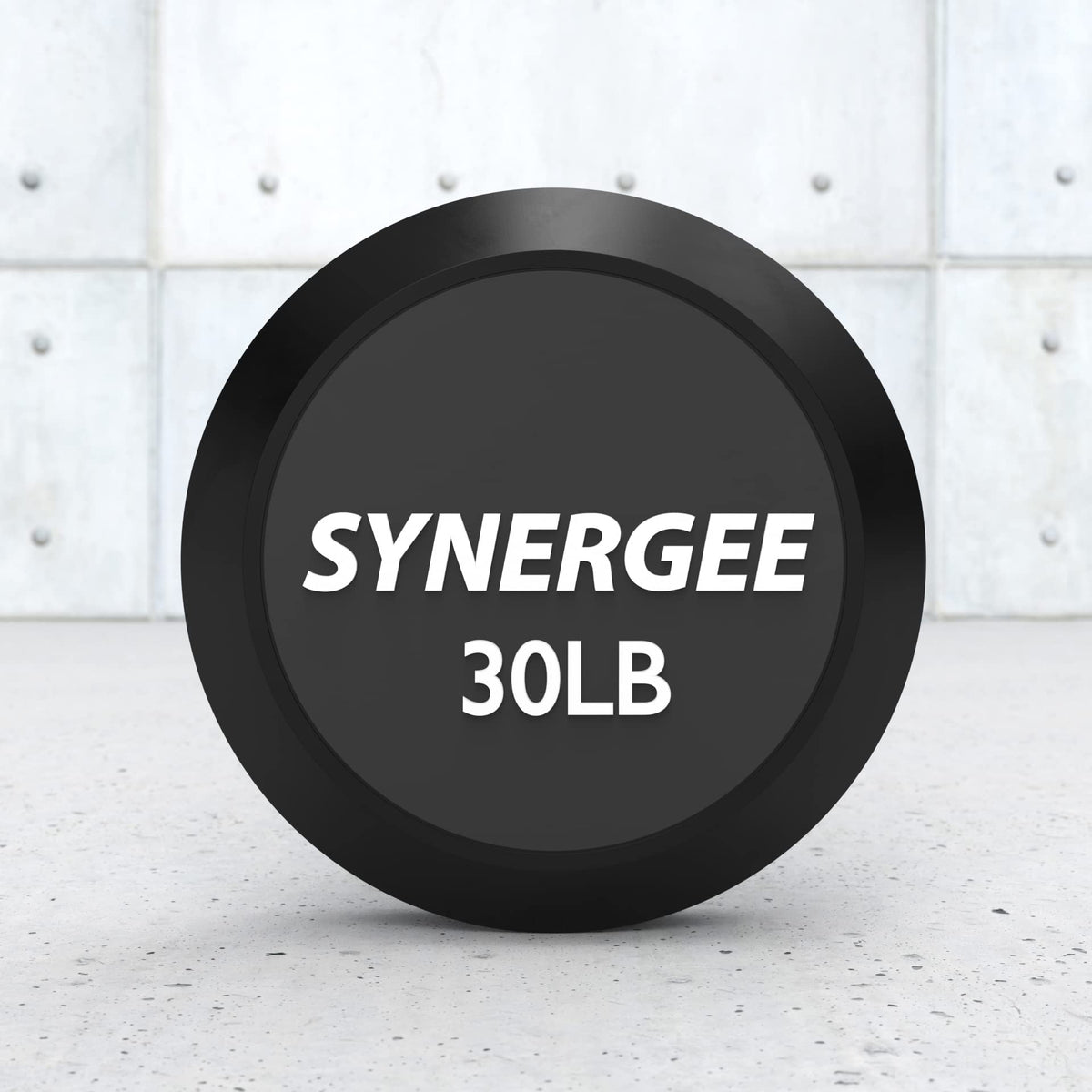 Synergee Fixed 30LB Barbell - Pre Weighted Straight Steel Bar with Rubber Weights - Fixed Weight