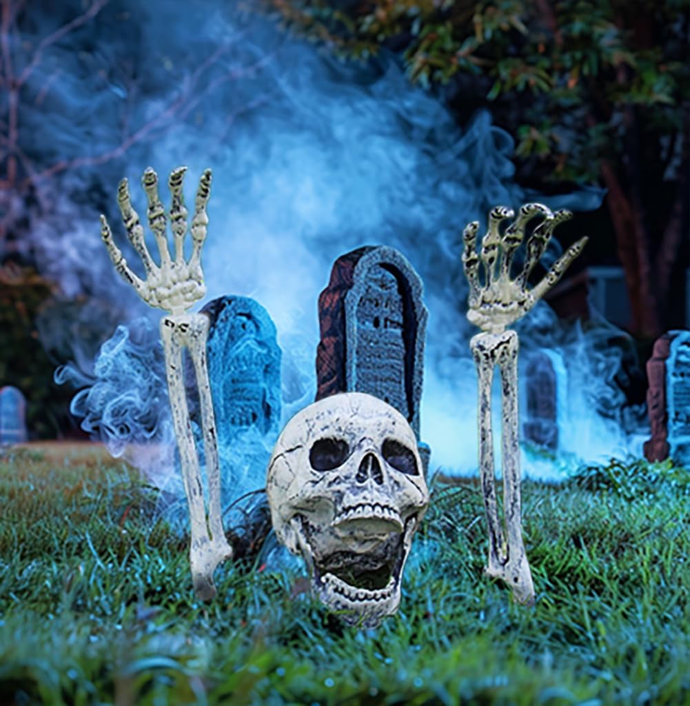 AOGU Halloween Decorations Realistic Skeleton Stakes Outdoor Indoor Yard Lawn Garden Groundbreakers Haunted House Decorations