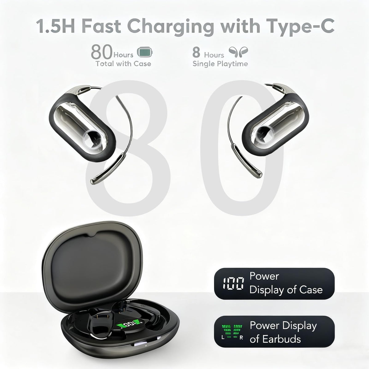 cilate AI Translation Earbuds Real Time, 3-in-1 Bluetooth 6.1 Translation Headphones with 5 Translation Modes, 80H AI Ear Buds Translator Device for Business/Travel/Learning