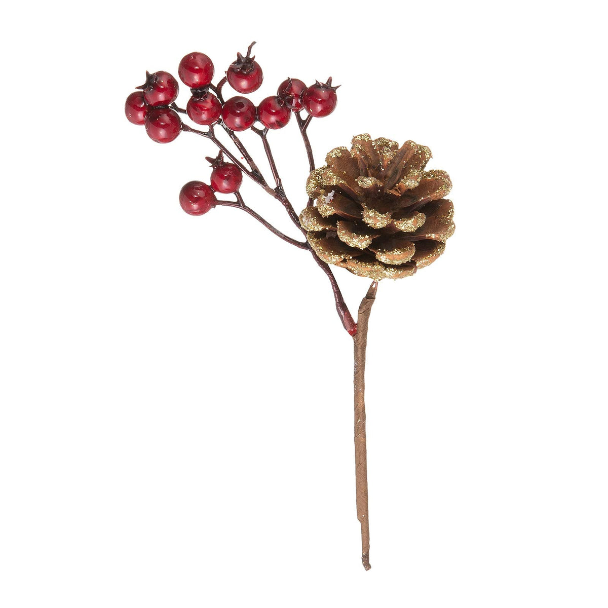 Crafare 20 Pack Artificial Christmas Tree Picks Assorted Red Berry Pine Picks Spray with Pinecones Apples Holly Leaves Winter Holiday Season Déco