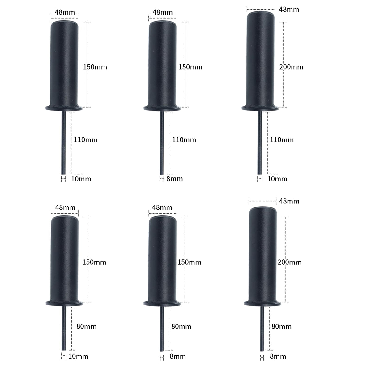 FNKTEK Weight Stack Pin and Spring Collar Weight Stack Extender Pin Commercial and Home Gym Accessories for Cable Tower and Functional Trainer Machine (Hanger Rod Length:150 Mm, Ø 10 Mm,Length 110mm)