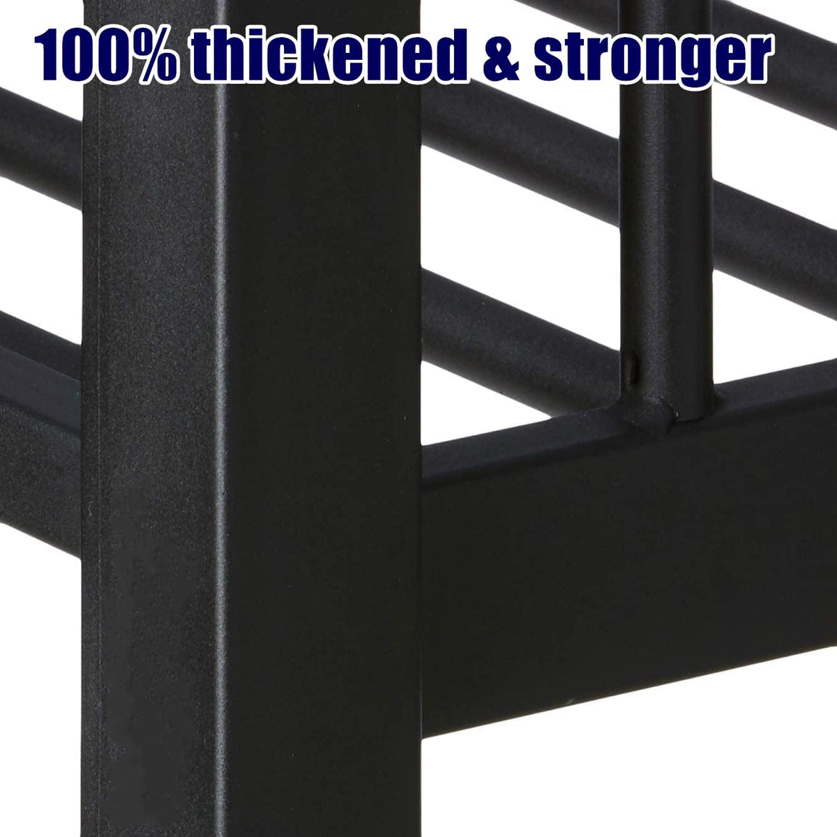 SIGONE Stronger & Safer Metal Bunk Bed Queen Over Queen Size Bunkbed, More Stable Heavy Duty Thickened Steel Bunk Queen Bed with Reinforced Legs & Ladders (Easier to Assemble)