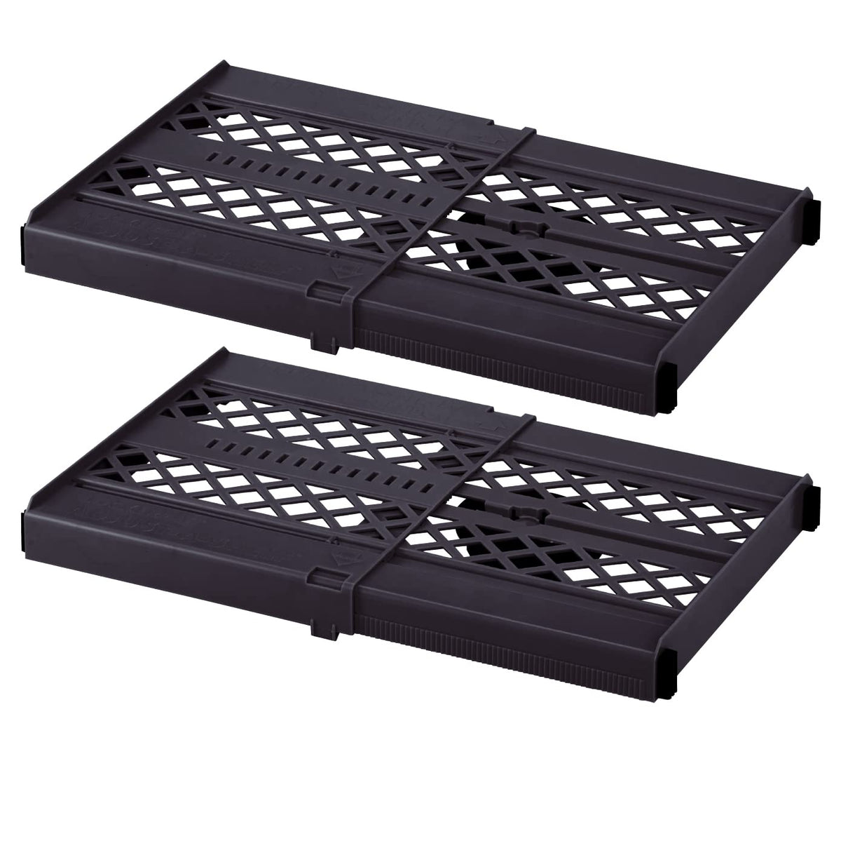 LockerMate Adjust-A-Shelf Locker Shelf, Extends to Fit Your Locker, Easy to Use, Perfect for School, Office, Gym, Black, 2-Pack