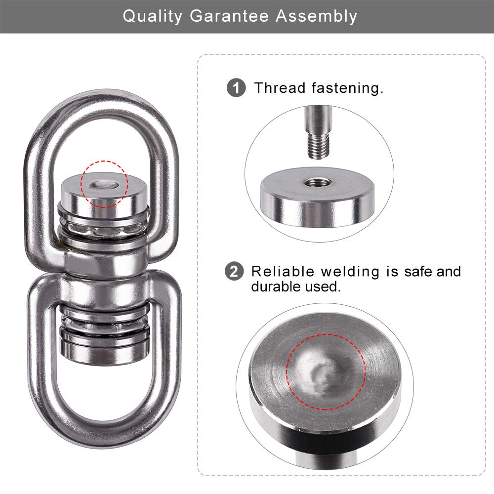 SELEWARE Bearing Swing Swivel, 360° Rotational Device Hanging Accessory for Web Tree Swing, Hammock Chair, Climbing Rope, Aerial Yoga, Kids Swing Swivel,Hold Up to 1200LB