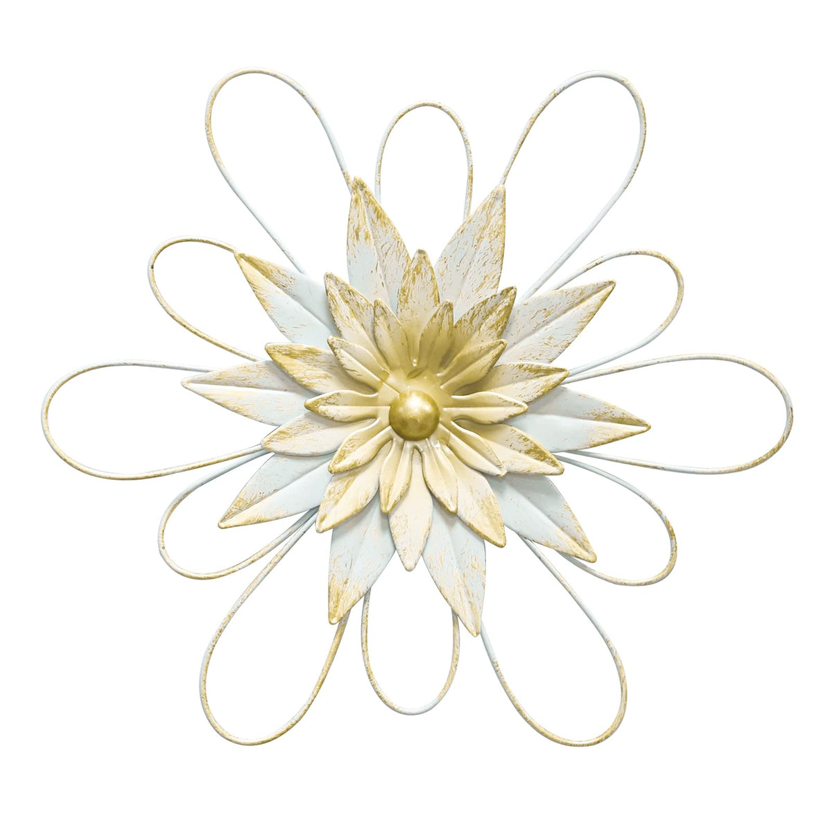 hogardeck Metal Flower Wall Decor - 13" Metal Floral Wall Decoration for Bedroom, Living Room, Bathroom, Kitchen, Outdoor Wall Art