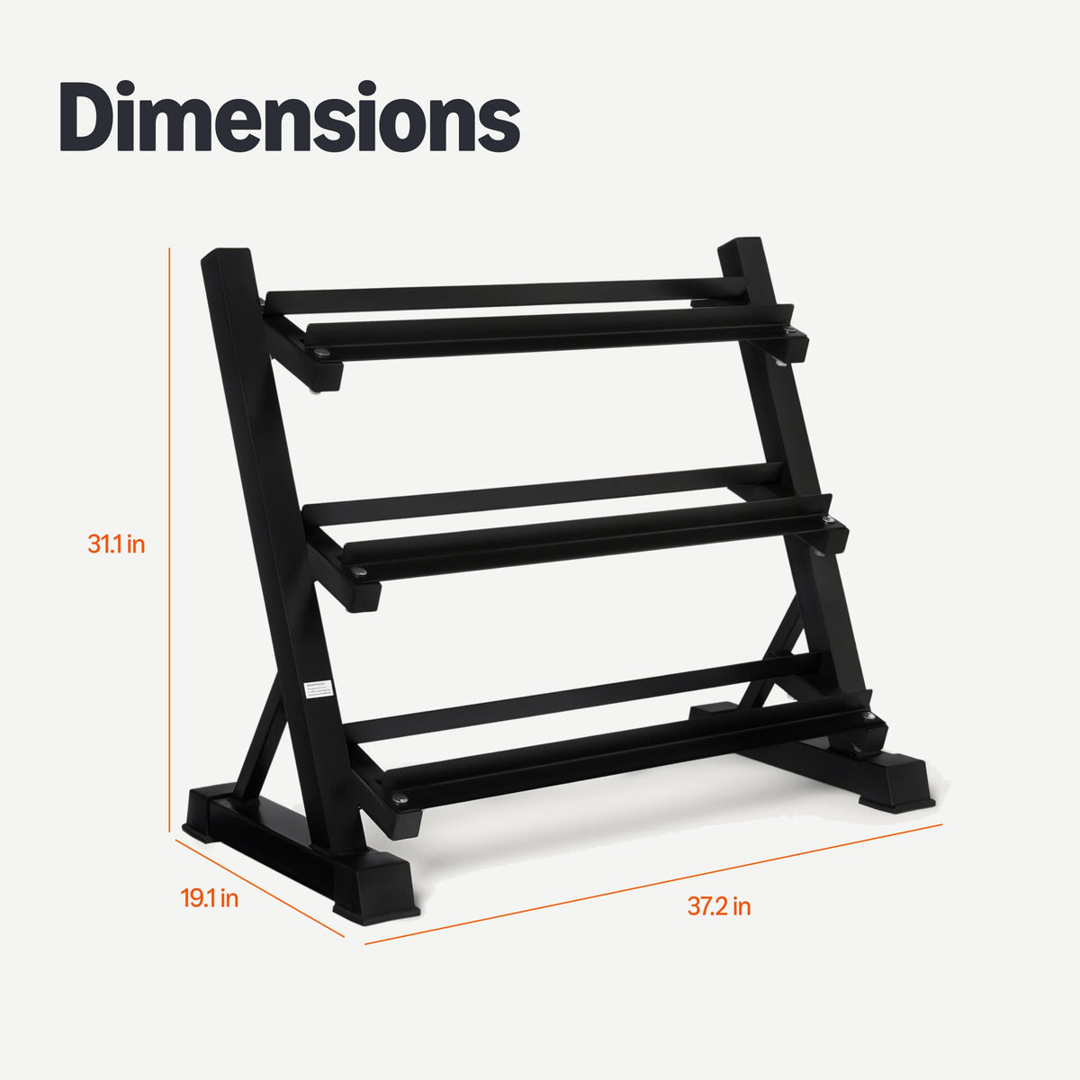 Amazon Basics 3-Tier Adjustable Dumbbell Weight Rack, Sturdy Steel Stand Only, Black