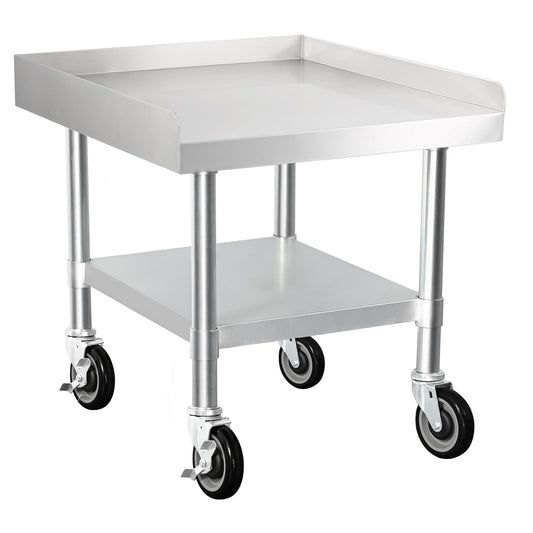 HARDURA Stainless Steel Equipment Stand Metal Prep Table with Casters 30"X 24" NSF 430 for Commercial Food Prep