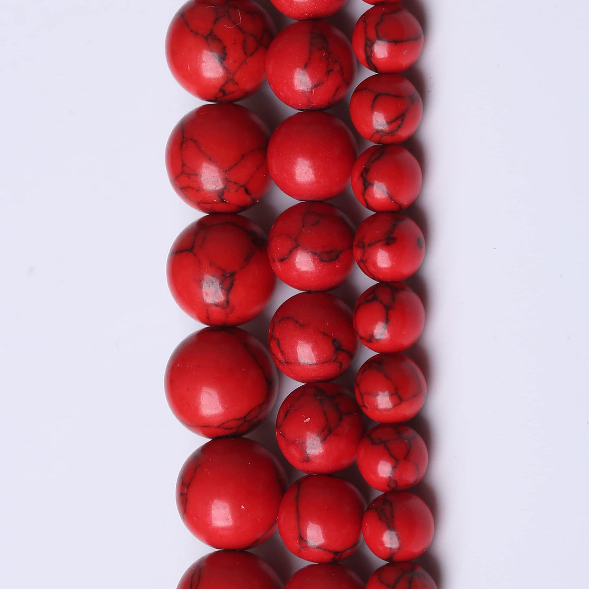 8MM Red Turquoise Round Loose Beads Natural Gem Beads Crystal Energy Stone Beads for Jewelry Making DIY Bracelet Necklace