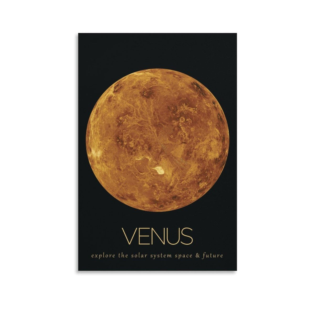 LGDSBHH Minimalist Venus Solar System Canvas Wall Art - Educational Space Planet Poster - Science Classroom & Kids Bedroom Decor - 12x18 Inch (Unframed)