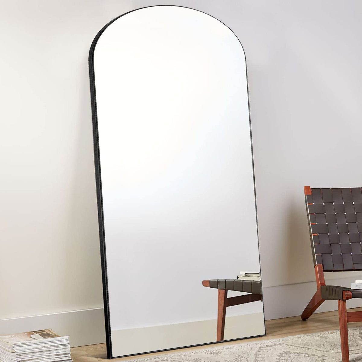 PexFix Full Length Mirror, 71''x31''Black Arched Mirror Large Floor Mirror Standing Leaning Hanging [71''x32''-Black]