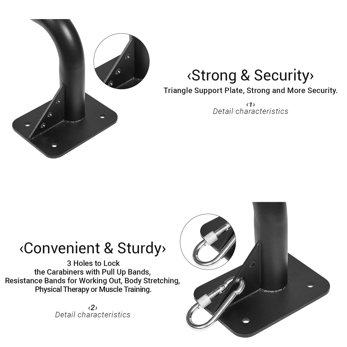 Purife Wall Mounted Doorway Pull Up Bar, Heavy Duty Strength Training Pull-Up Bars for Doorframe, Support Beam or Joist Mount Thick Metal Sturdy Construction Support 500 lbs