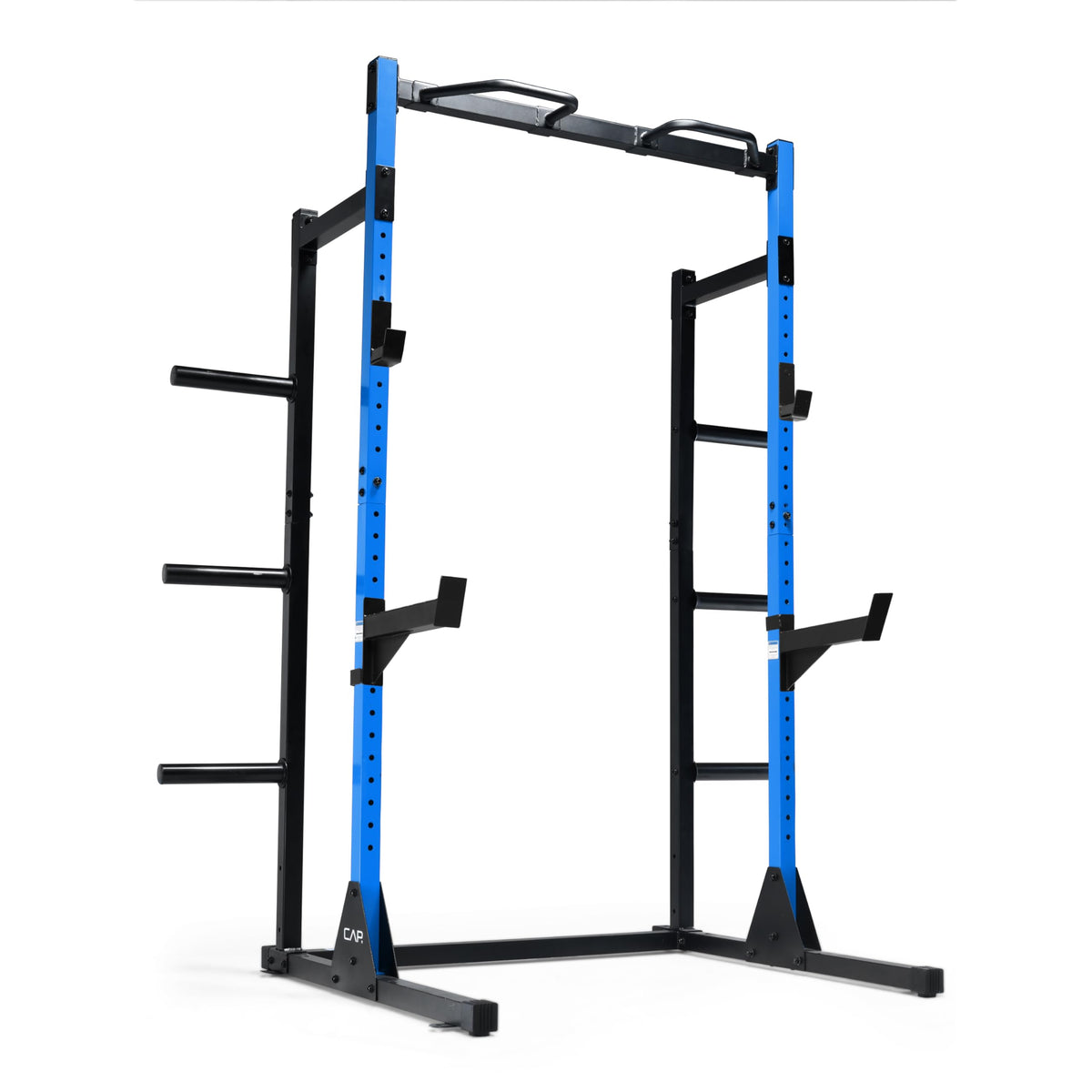 Cap Power Rack with Pull Up Bar & Attachments - Squat Rack & Strength Training Power Cage for Home Gym - Blue