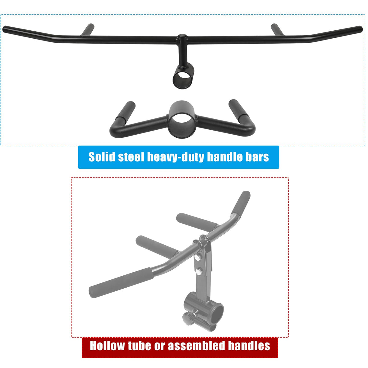 Luwint T Bar and V Bar Row Handle Set, 2 in 1 Landmine Attachment for 2 Inch Olympic Bars, Solid Steel Multi-Grip T-Bar & Angled V-Bar for Home Gym, Rows, Presses