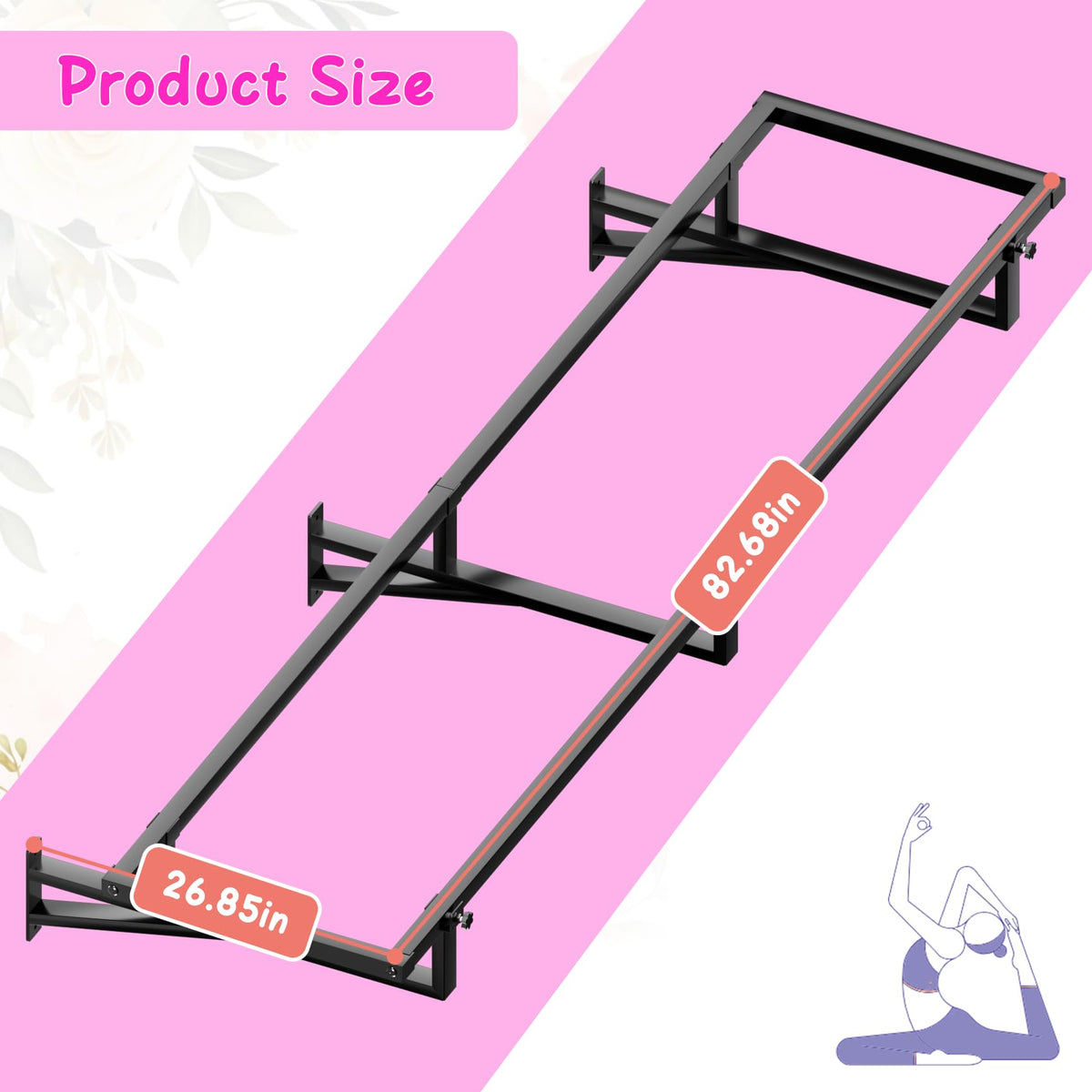 Lhysn Yoga Ball Holder,Extra Large Wall Rack for Gym Garage Wall Storage,Suitable for Stability Ball/Theraband Ball/Stability Balls for Exercise/Barre Ball/Yoga Block/Basketball/Volleyball Metal Shelf