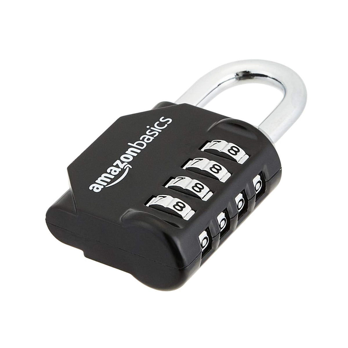 Amazon Basics 4-Digit Combination Lock, Black, 2-Pack