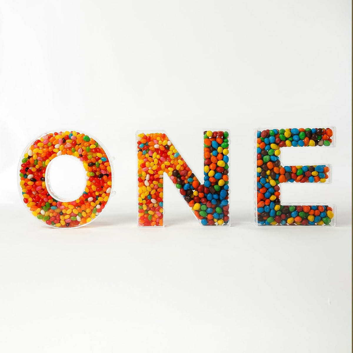 OAEUQ 10-Inch Magnetic Alphabet Candy Jar Refillable Fillable Letters For Candy Tray Reusable Lidded Candy Jar Candy Buffet Container Set (U, 1)