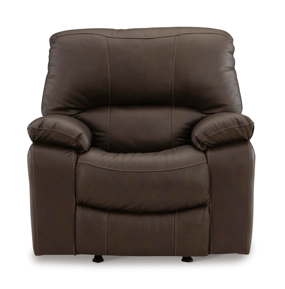 Signature Design by Ashley Leesworth Contemporary Leather Match Power Rocker Recliner with USB Ports, Dark Brown