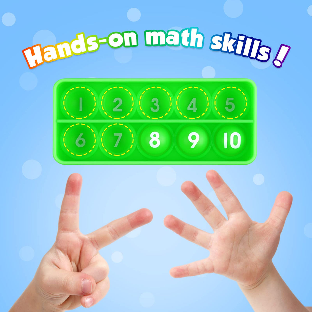 Aizweb Ten-Frame Math Manipulative for Elementary,Counting Number Math Games, Montessori Educational Toy for Kindergarten Classroom Kids 3 4 5 Year Old (Upgraded Version for 20 Task Cards)