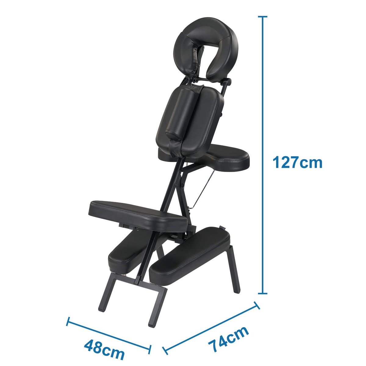 Master Massage Apollo Extra Large Size Portable Massage Chair-Lightweight Aluminum Tattoo Foldable-Sitting Posture Folding Massage Chair-with Larger Cushions and Wheels Bag-in Black
