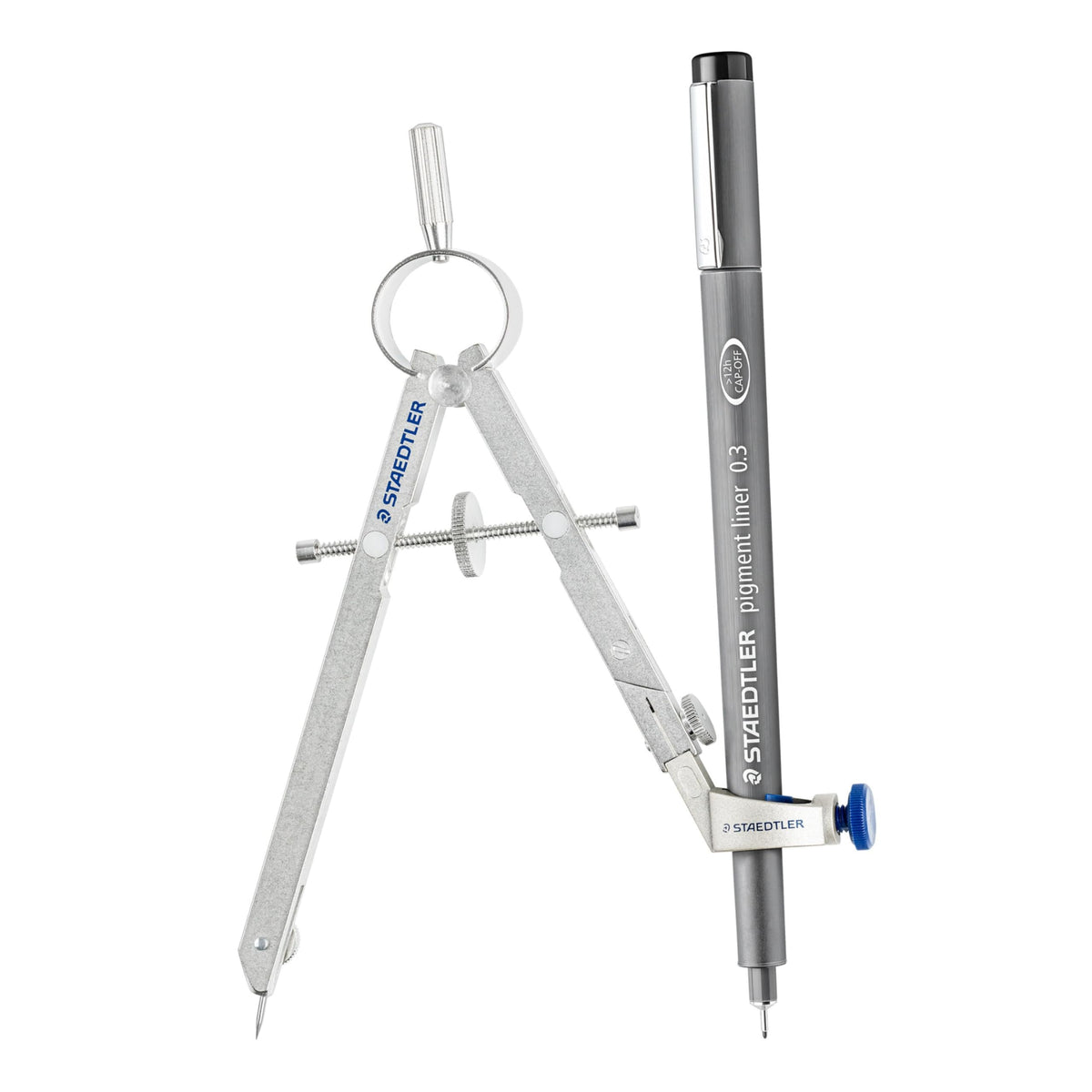 Staedtler Mars Comfort, Professional Drafting, Drawing Compass with Extension Arm, Draws Circles up to 19.5 Inch Diameter, Spring Bow Compass with Center Adjuster Wheel, 551 02
