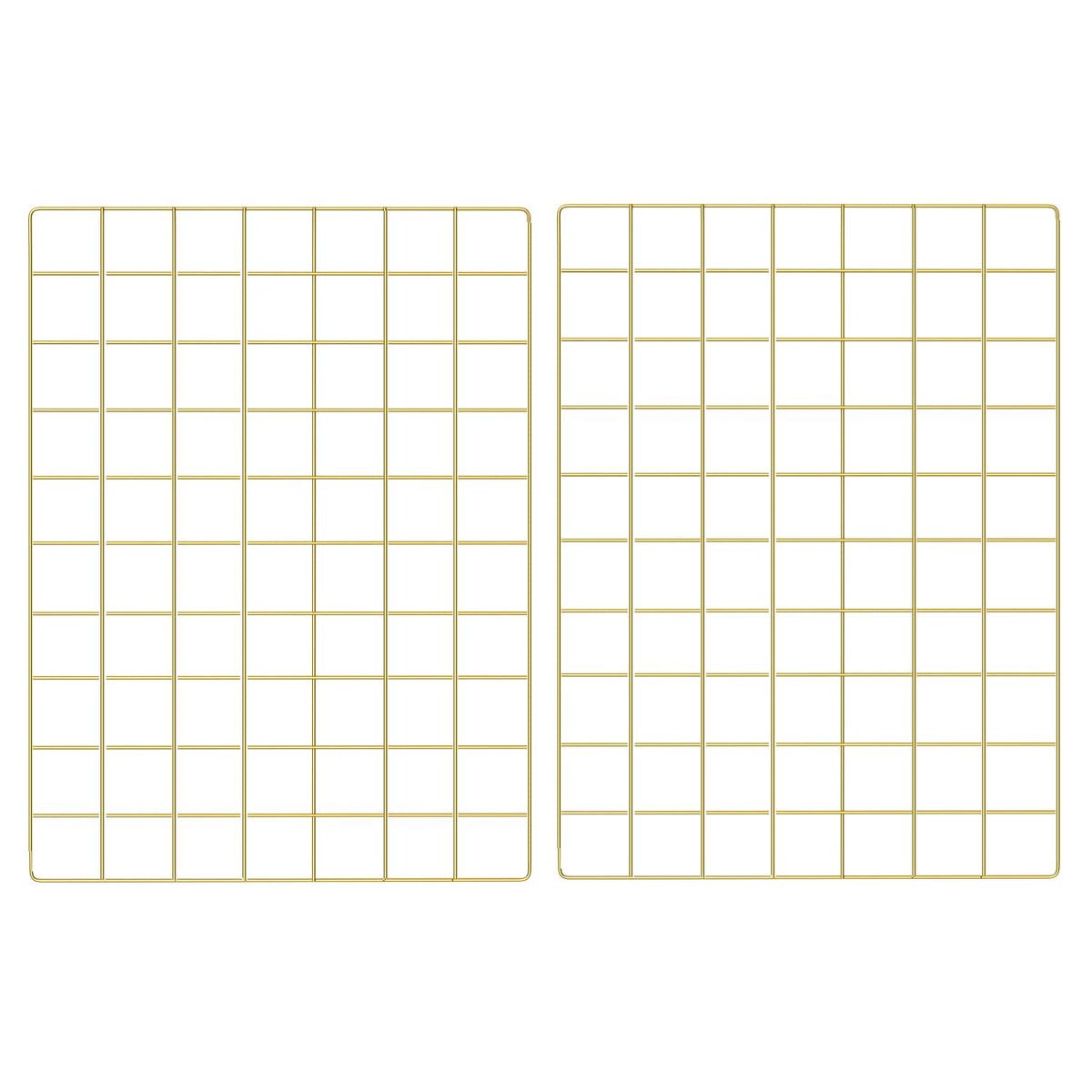 CIKLCIX Wire Grid Wall Panel for Photo Display, 2 Pack Metal Wire Memo Board, Decorative Grid Frame Wall for Hanging Pictures, Notes, Postcards, Small Ornaments (2, Gold)