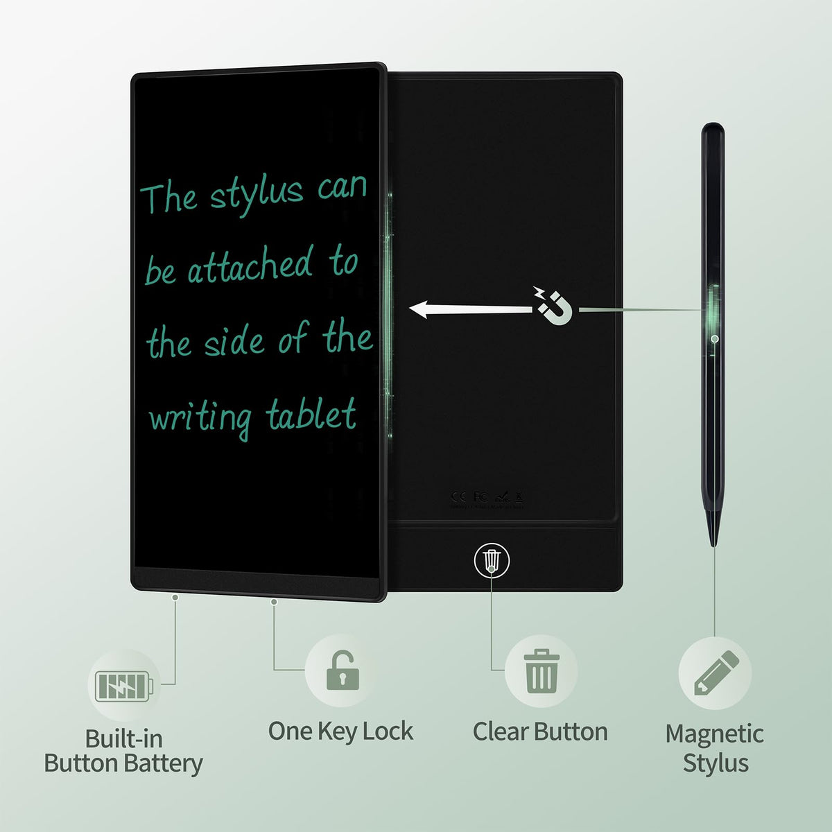 LCD Writing Tablet for Adults: Mini 6.5 Inch Full Screen Reusable Digital Notepad Lightweight Portable Use for Office Study Teaching