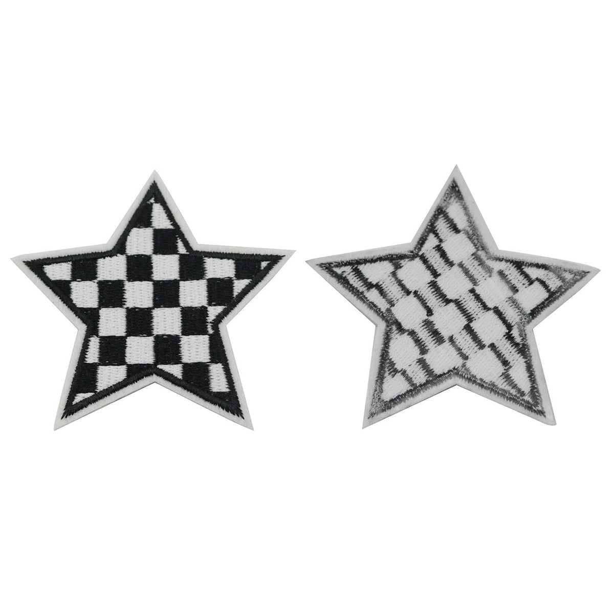 XGNG 20pcs Black and White Star Plaid Iron-On Fabric Patch Clothes Decoration Embroidery Patch