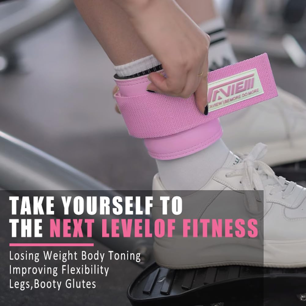 TAVIEW Ankle Straps Cable Machine Attachment for Gym - Cable Kickback Ankle Straps - Padded Ankle Cuffs for Glute Kickbacks and Leg Workouts