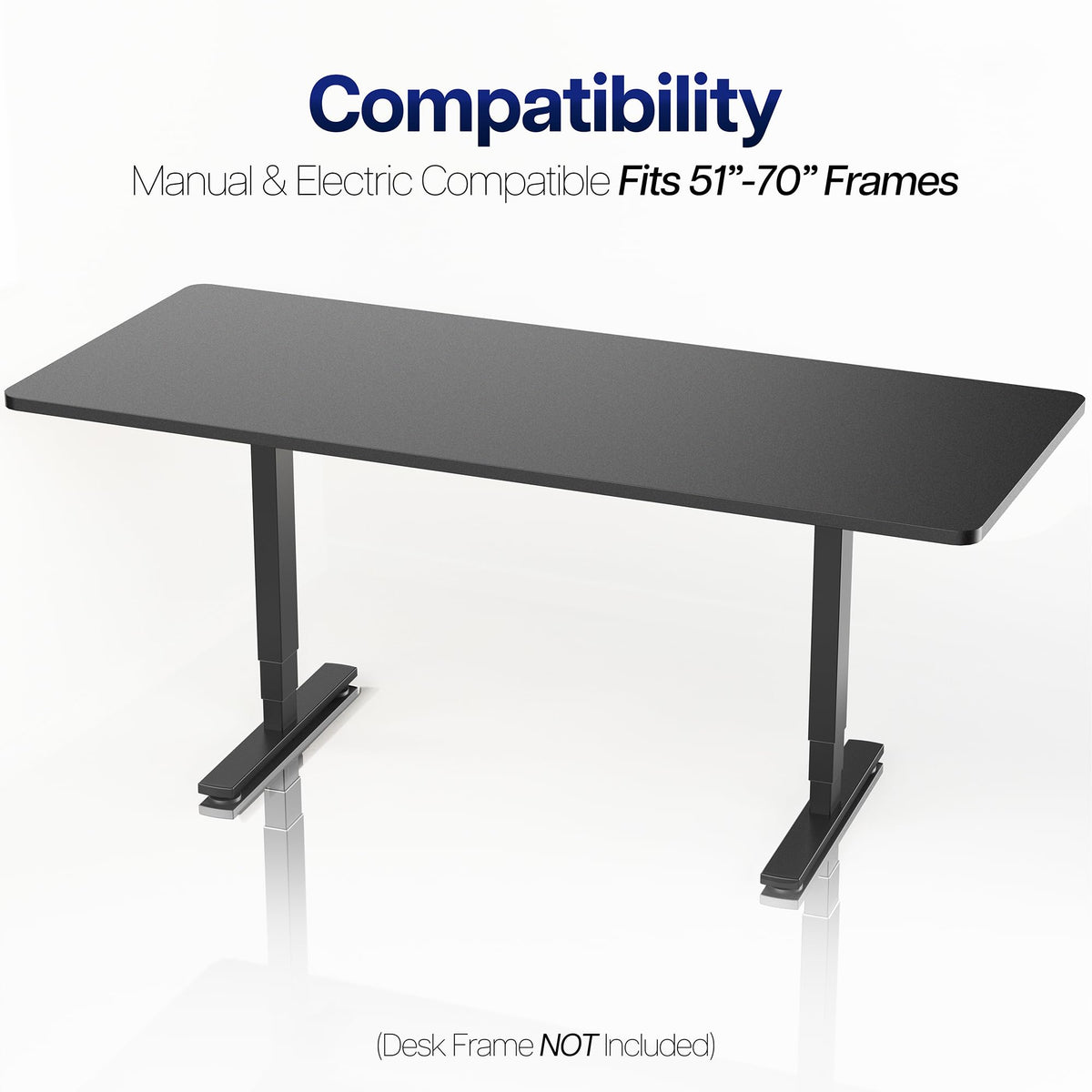 VIVO Universal 71 x 30 inch Solid One-Piece Table Top for Standard and Sit to Stand Height Adjustable Home and Office Desk Frames, Black, DESK-TOP71B