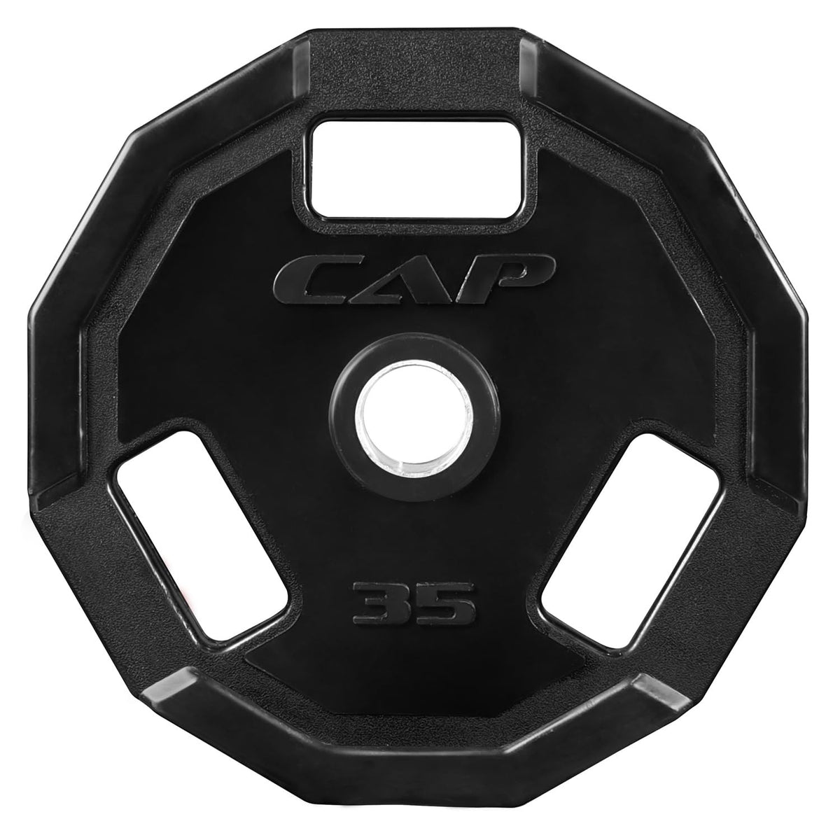 CAP Barbell 35 Lb 12-Sided Rubber Coated Olympic Weightlifting Grip Plate – Single