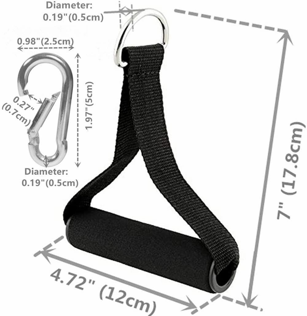 Premium Exercise Pull Handles, Resistance Bands Handle, Fitness Handle, Workout Handles Dense Foam Wrap Handle Replacement Fitness Equipment for Pilates, Yoga, Strength Training（a Pair,Black