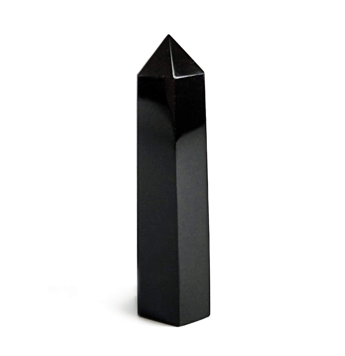 Black Obsidian Healing Crystal Wands Point Faceted Prism Bars for Reiki Chakra Meditation Therapy Deco