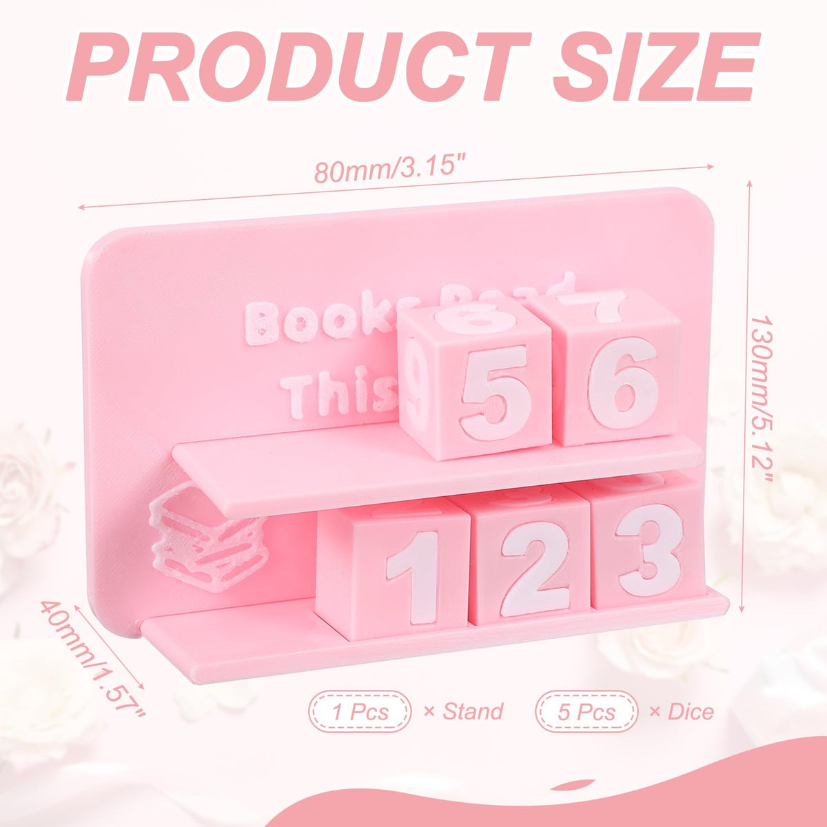 PATIKIL Books Read This Year Tracker, 3D Reading Challenge Counter Sign Library Bookshelf Decor Reading Challenge Number Up to 999 Books Gift for Reader Book Lovers Teachers, Pink