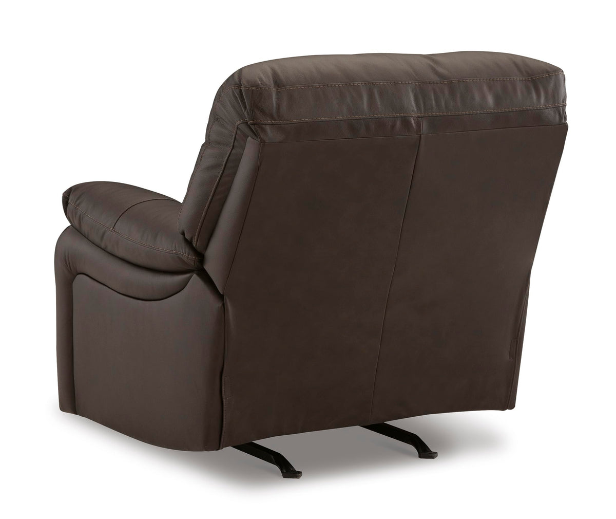 Signature Design by Ashley Leesworth Contemporary Leather Match Power Rocker Recliner with USB Ports, Dark Brown