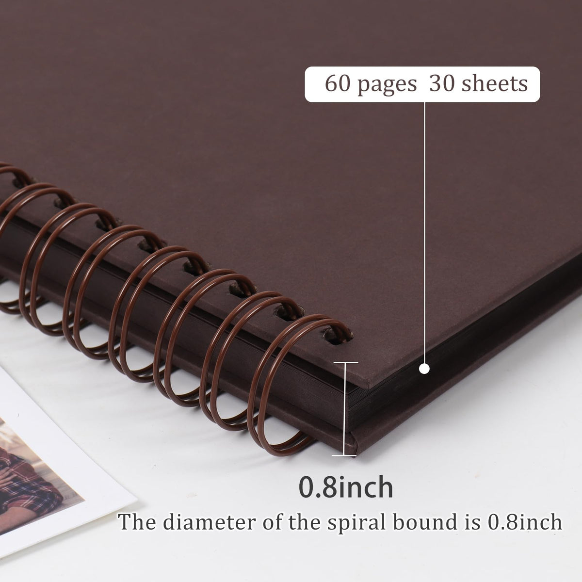 RECUTMS 10 x 10 Inch DIY Scrapbook Album 60 Pages Hardcover Kraft Paper Scrap Book Photo Albums Memory Book for Wedding and Anniversary Family (Coffee)