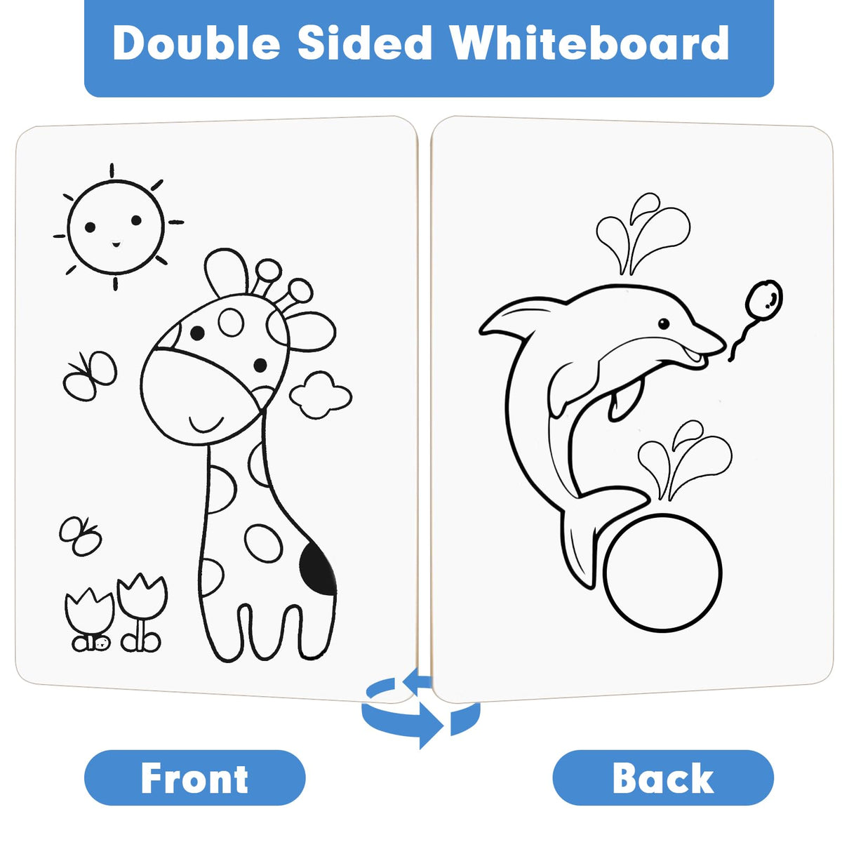 Dry Erase Lapboards, HERKKA 35 Pack Double Sided Small Dry Erase Whiteboards 9 x 12.5 Inch with 35 Erasers, Small Dry Erase Boards for Classroom Teacher Supplies, Personal White Boards for Students