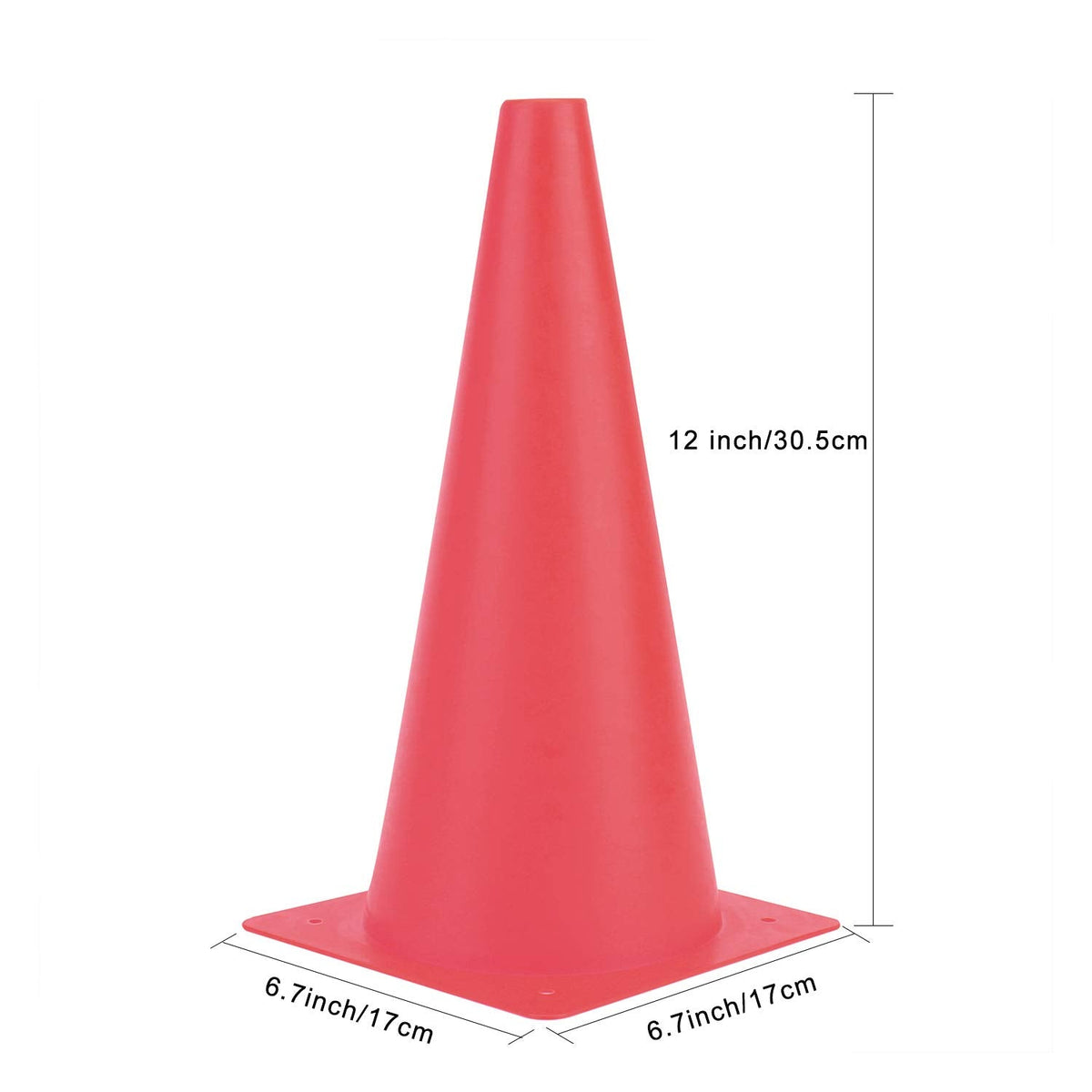 Fragraim 12 Inch Red Traffic Training Cones, Plastic Safety Parking Cones, Agility Field Marker Cones for Soccer Basketball Football Drills Training, Outdoor Sport Activity & Festive Events - 12 Pack