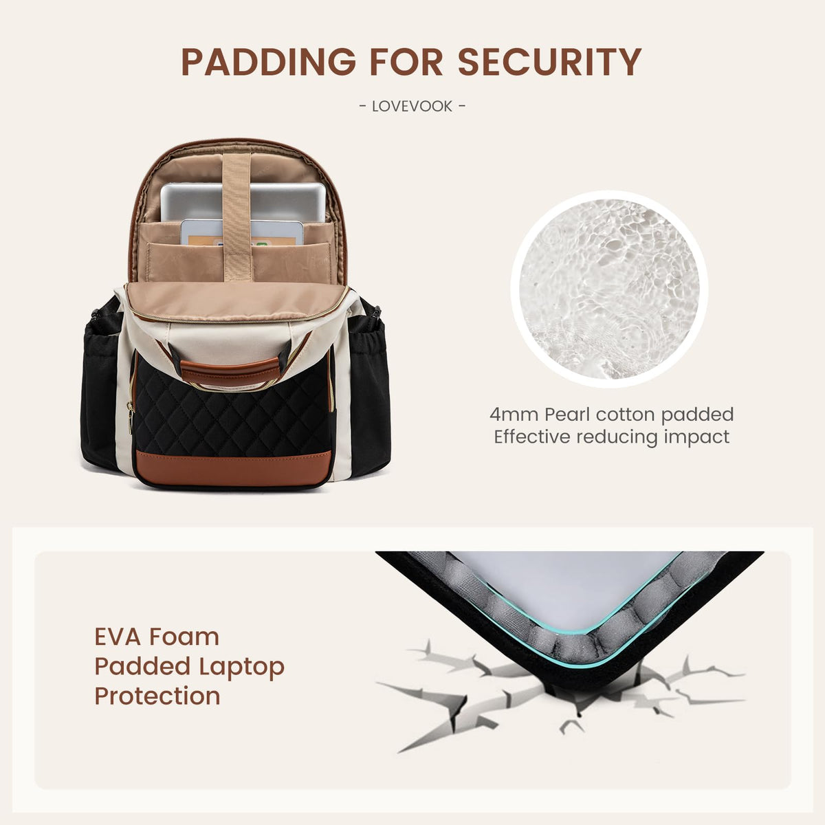 LOVEVOOK Laptop Backpack for Women with Pouch Pocket for Large Capacity Cup,15.6 Inch Laptop Computer Bag Travel Backpack Purse,Waterproof Work Business Backpack College Teacher Bags,Leopard print
