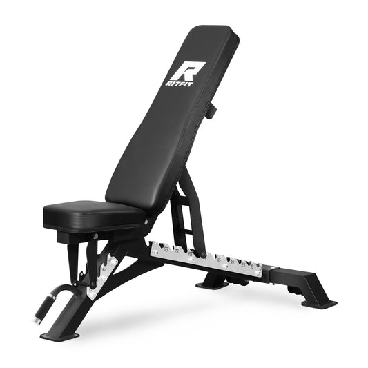 RITFIT Adjustable Weight Bench with Multiple Back Positions for Full Body Workouts, Incline, Decline, and Flat Settings for Home Gym Strength Training, 1300LB Capacity