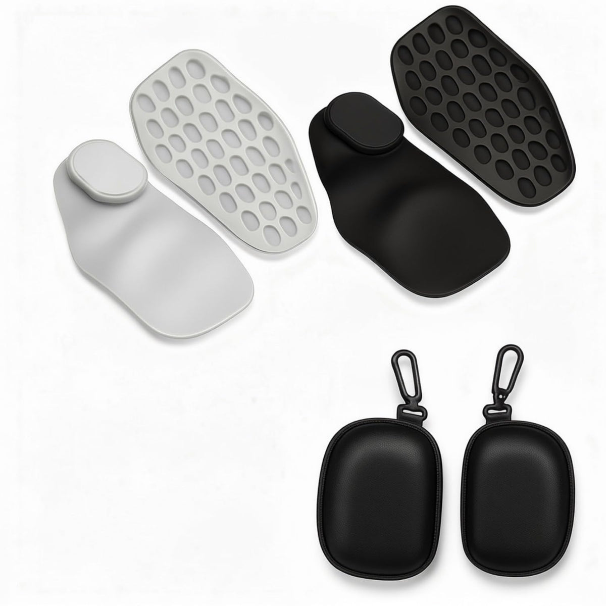 Fiitole 4 Pcs Anti-Slip Workout Grips for Men and Women,Rubber Gym Grips,Hand Grips,Weight Lifting Grips,Ergonomic Rubber Hand Protector Gloves,for Weights Training