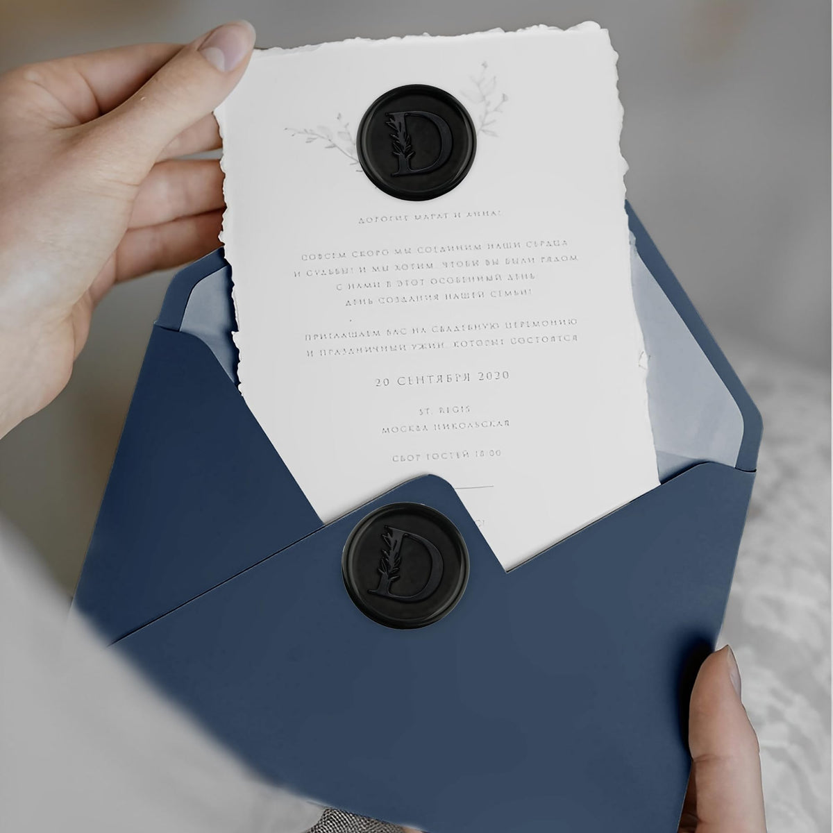 100Pcs Black Wax Seal Stickers Handmade Vintage Botanical Leaves Adhesive Letter Wax Stickers for Wedding Party Invitations, Envelope, Gift Wrap, Christmas(Initial Y, Black)