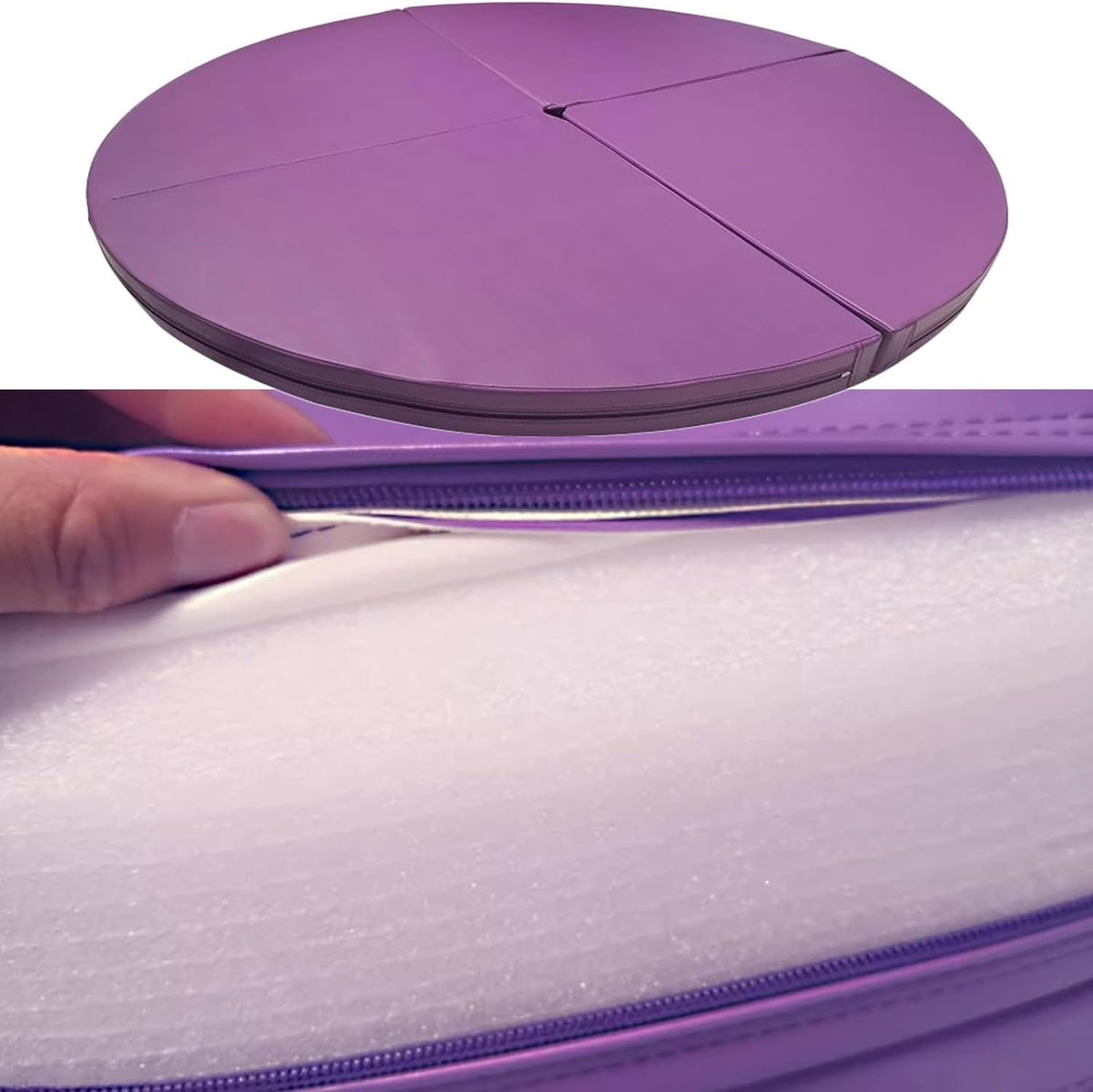 KGBNYSS Static Dancing Pole Purple Crash Mat for Pole Dancing, 3/5/10 cm Thick Gymnastics Crash Landing Mat Pad w/PU Leather Skid Proof Covering(140cm/4.6ft/55in,Thick 5cm/2in)