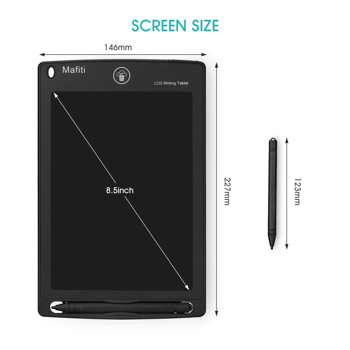 mafiti 10 Pack LCD Writing Tablet 8.5 Inch Electronic Drawing Pads for Kids Portable Ewriter Doodle Board Black